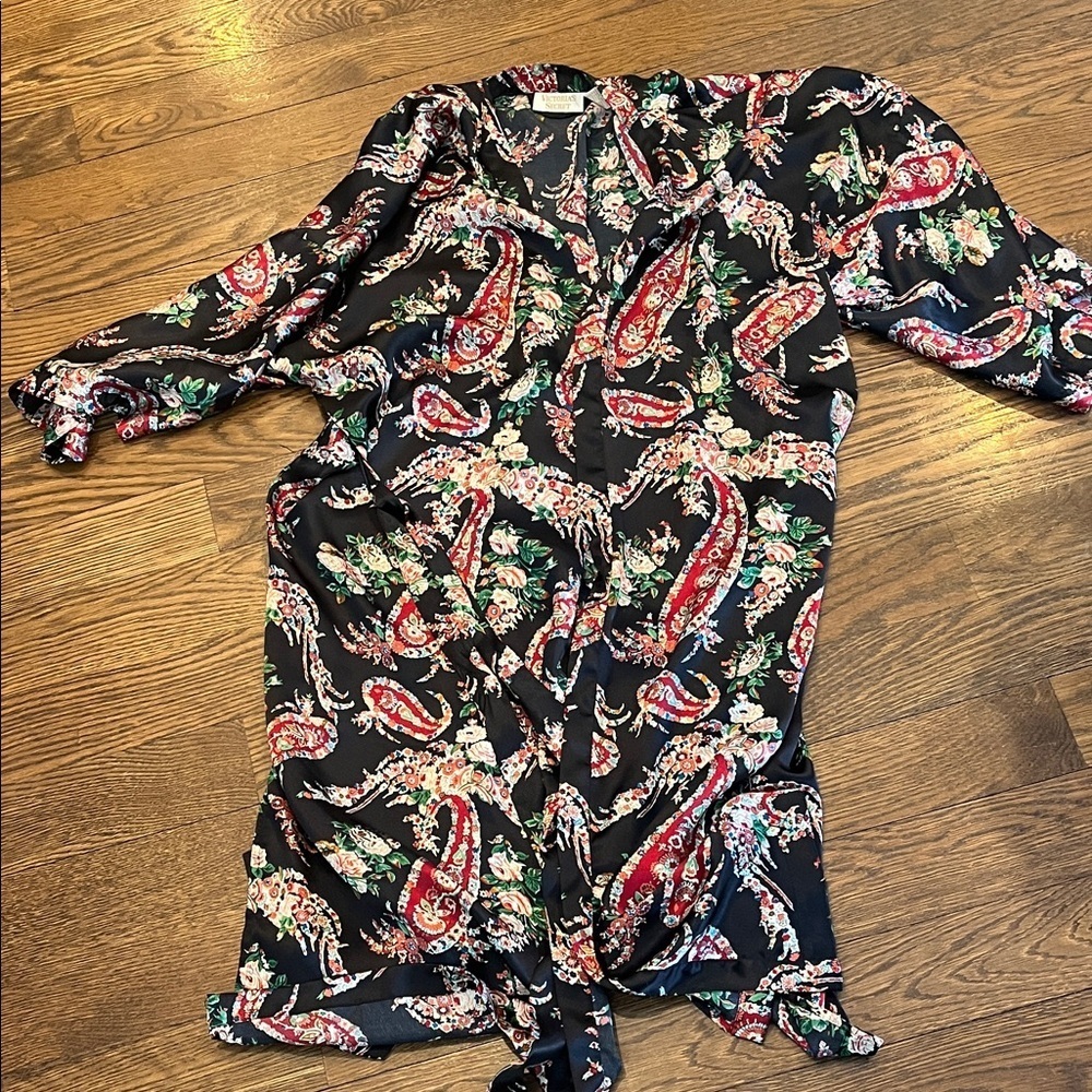 Victorias Secret 1990 vtg Floral Paisley Kimono Robe
